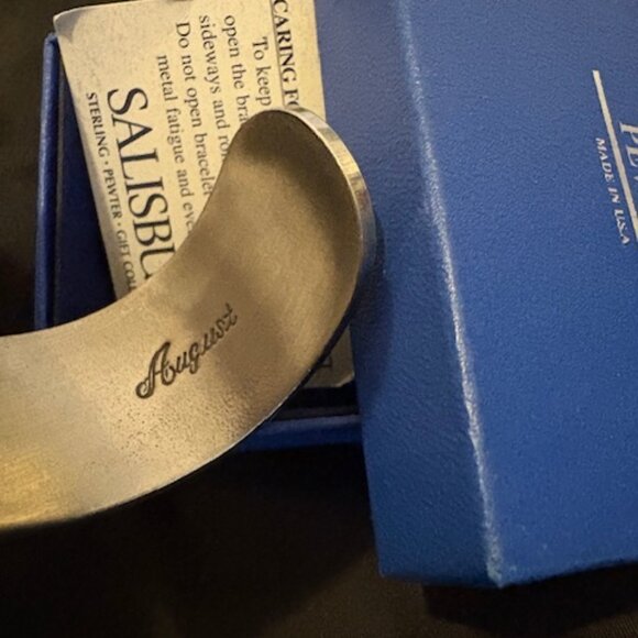 Salisbury Pewter Engraved Floral Bracelet - Picture 7 of 8